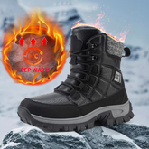 (โฐLimited Time Discount 49% off)Men's Thick Warm Snow Boots Wide Toe Anti-skid Fur Lined Leather Boots Waterproof Winter Hiking Boots