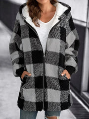 Women Oversized Hoodie Plaid Loose Overcoat (Buy 2 Free Shiping)
