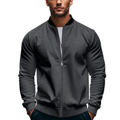 Men's Casual Lapel Zipper Baseball Jacket