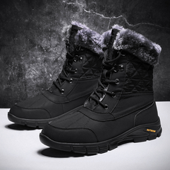 (Limited Time Sale 49%off)Men's Winter Warm Thick Leather Platform Fur Lined Snow Boots Waterproof Non-slip Wear-resistant Winter Boots