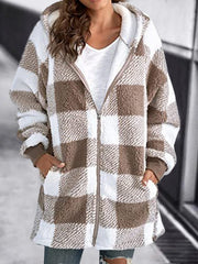Women Oversized Hoodie Plaid Loose Overcoat (Buy 2 Free Shiping)