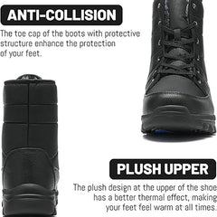 (Limited Time 70% Discount Event) Men's 2024 Winter New Ankle Support Wide Toe Snow Boots Orthopedic Arch Support Warm Anti-puncture Waterproof Non-slip Hiking Boots